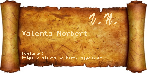 Valenta Norbert névjegykártya